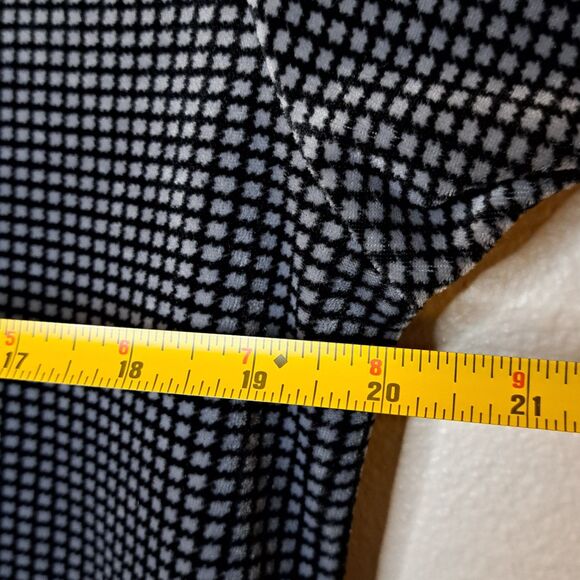 Vintage Y2K Wing Shing Fashion Soft Velvet Top Houndstooth Size L Black White - Picture 3 of 8
